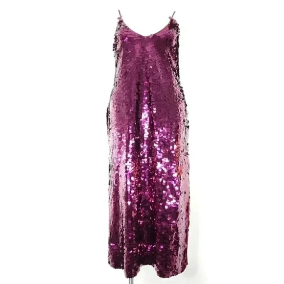 Free People Paillette sequin Party Midi/ maxi Slip - Picture 4 of 8